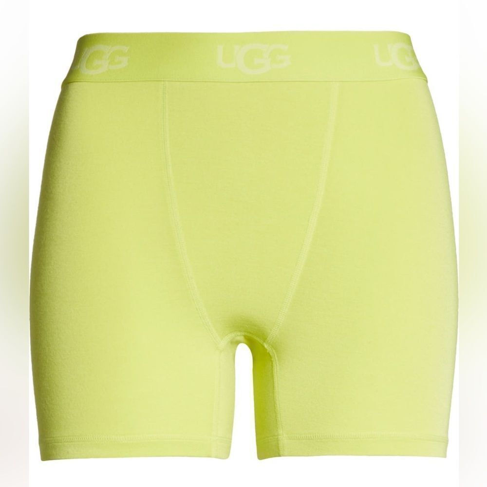 UGG ALEXIAH BOYSHORT LOGO BAND LOUNGE SHORTS TENNIS GREEN LARGE